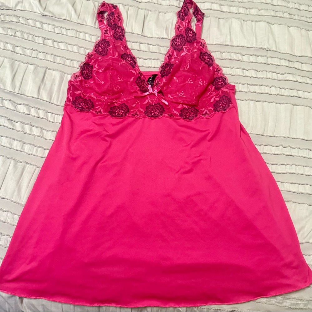 Torrid Pink Chemise with Lace Detail